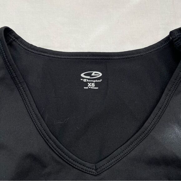 Champion Black V-Neck Performance Athletic Athleisure Stretch Sporty Tank XS - Picture 3 of 3